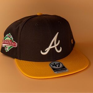 Atlanta Braves 1995 World Series Snapback Hat ‘47 Brand MLB Brown Yellow